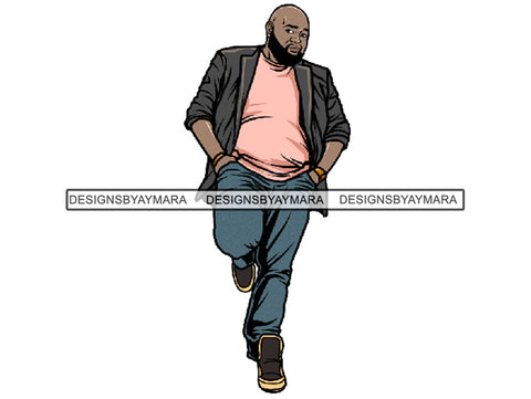 Sexy BBW Man Model Confidence Power Male Attractive Men .SVG .JPG .PNG With Transparent Background Vector Clipart Not For Cutting