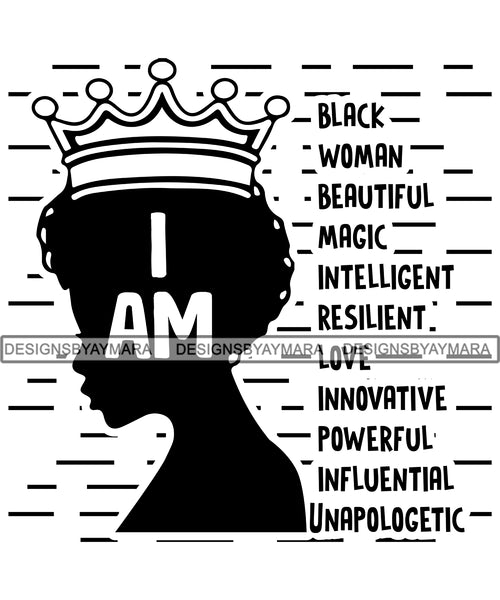 Black Queen Nubian Melanin Quotes .SVG Files For Silhouette and Cricut