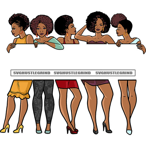 Melanin Woman Face And Body Design Element Vector Afro Hair Style Woman Color Body And Smile Face Design White Background SVG JPG PNG Vector Clipart Cricut Cutting Files