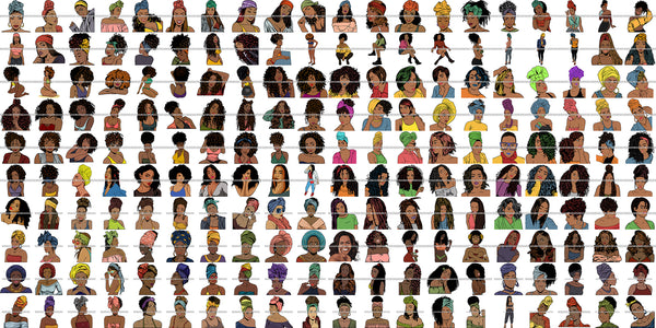 BUNDLE OF THE CENTURY! 200 Afro Woman SVG Retail Price $500 for Only $39.99 Files For Cutting and More.