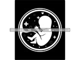 Newborn Embryo Sac Fetus Unborn Womb Pregnant Pregnancy Child Baby Cord Infant Small Heart Cross  .SVG .EPS .PNG Vector Space Clipart Digital Download Circuit Cut Cutting