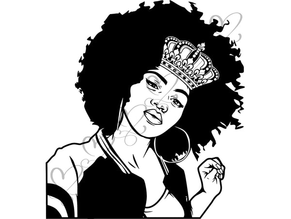 Afro Beautiful Black Woman SVG African American Ethnicity Afro Puffy Hairstyle Beauty Salon Queen Diva Classy Lady  Beautiful People Beauty Salon Princess