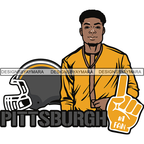 Pittsburgh Man #1 Fan Football Team Sport SVG Cutting Files For Cricut and More