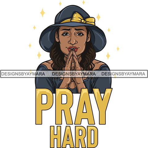 Afro Woman Praying God Lord Faith SVG Cutting Files For Silhouette Cricut and More