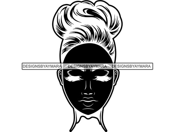 Beautiful Woman SVG Make Up Artist Fabulous Queen Diva Classy Lady Princess Hairstyle Lips Eyelashes SVG PNG EPS JPG Vector Cricut Cutting Circuit Cut