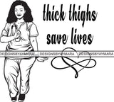 Afro Nurse Woman SVG File For Silhouette and Cutting