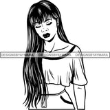 Beautiful Afro Woman Unique Designs In Black and White SVG Cutting Files For Silhouette Cricut and More