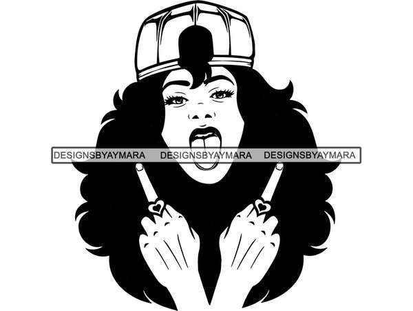 Afro Beautiful Woman Goddess Fashion Model Stylish Diva Classy Lady .SVG .EPS .PNG Vector Clipart Cricut Circuit Cut Cutting