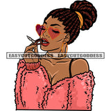 African American Woman Hand Holding Marijuana Roll Wearing Heart Design Sunglass Vector Locus Hairstyle Afro Sexy Woman White Background SVG JPG PNG Vector Clipart Cricut Silhouette Cut Cutting