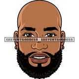 Smile Face Bald Head African American Man Smoking Marijuana Head Design Element Attitude Man Beard Style White Background SVG JPG PNG Vector Clipart Cricut Silhouette Cut Cutting