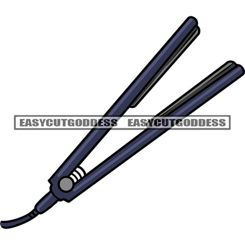 Salon Design Hair Straightener Black Color Design Element Woman Parlor Accessories SVG JPG PNG Vector Clipart Cricut Silhouette Cut Cutting