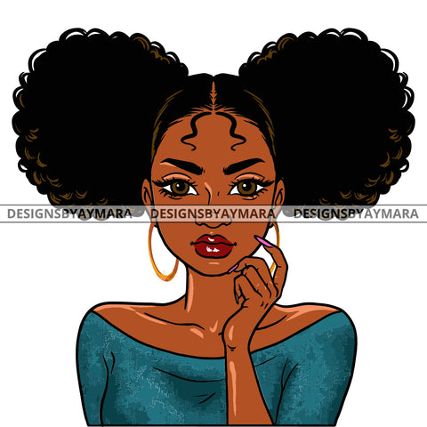 Sassy Black Woman  In Green Jade Top SVG JPG PNG Vector Clipart Cricut Silhouette Cut Cutting