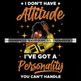 Black Queen I Don't Have Attitude Holding Up Peace Sign  SVG JPG PNG Vector Clipart Cricut Silhouette Cut Cutting