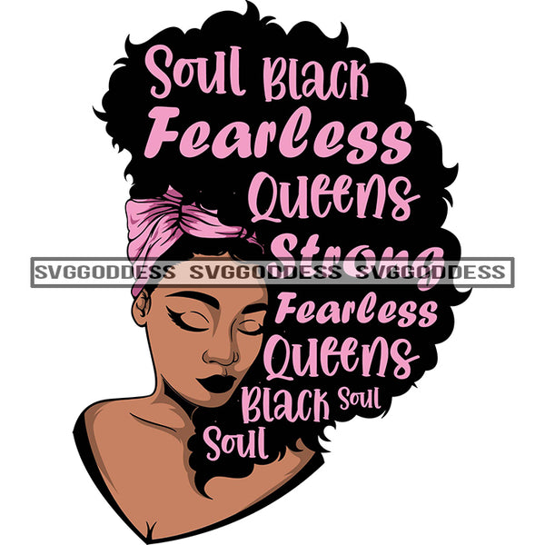 Sister With Pink Words In Hair Fearless Pink Headwrap SVG JPG PNG Vector Clipart Cricut Silhouette Cut Cutting