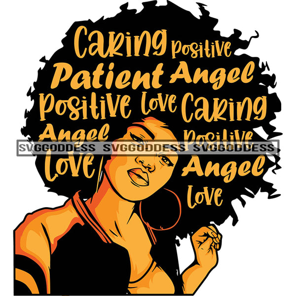 Sister Diva With Gold Words In Hair Patient SVG JPG PNG Vector Clipart Cricut Silhouette Cut Cutting