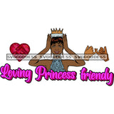 Afro Woman Loving Princess Friendly Short Hair SVG JPG PNG Vector Clipart Cricut Silhouette Cut Cutting