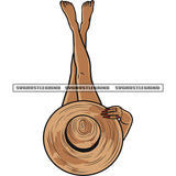 Bathing Suit Backward Woman Wearing Cowboy Hat Long Nail Design Element White Background Relaxing Moment SVG JPG PNG Vector Clipart Cricut Silhouette Cut Cutting