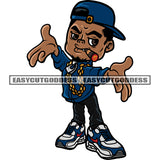 Gangster African American Boy Showing Empty Hand Eating Marijuana Design Element Afro Boys Wearing Cap White Background SVG JPG PNG Vector Clipart Cricut Silhouette Cut Cutting