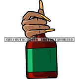 Woman Hand Holding Wine Bottle African American Woman Hand Long Nail Design Element SVG JPG PNG Vector Clipart Cricut Silhouette Cut Cutting