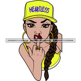 Heartless Quote On Cat African American Angry Face Girls Showing Middle Finger Yellow Color Dress Long Nail And Long Hair Design Element Afro Girls Wearing Hoop Earing SVG JPG PNG Vector Clipart Cricut Silhouette Cut Cutting
