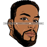 Attitude Face African American Face Design Element Afro Short Hairstyle Melanin Man Beautiful Face White Background SVG JPG PNG Vector Clipart Cricut Silhouette Cut Cutting