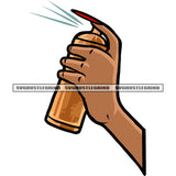 African American Woman Hand Holding Spray Afro Woman Hand Long Nail Design Element White Background SVG JPG PNG Vector Clipart Cricut Silhouette Cut Cutting