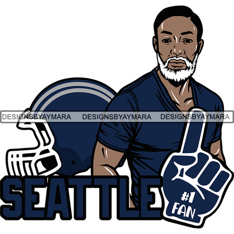 Seattle Man #1 Fan Football Team Sport SVG Cutting Files For Cricut and More
