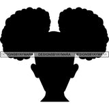 Afro Puff Hairstyle SVG Cut Files For Silhouette and Cricut
