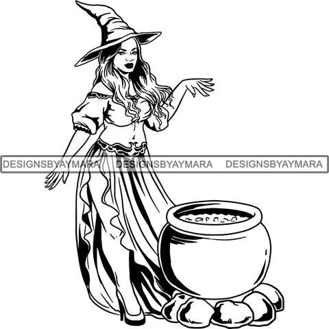 Afro Sexy Witches Halloween SVG Cutting Files For Silhouette Cricut and More