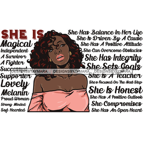 Afro Woman She's Successful Quotes SVG Files For Cutting and More!