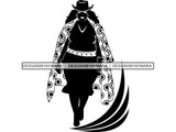 Silhouette Of Thick Woman In Hat And Jacket SVG JPG PNG Vector Clipart Cricut Silhouette Cut Cutting