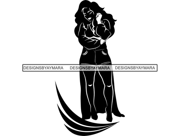 Silhouette Of Thick Woman Shorts And Long Jacket SVG JPG PNG Vector Clipart Cricut Silhouette Cut Cutting