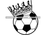 Soccer King Winner Sport Champion Varsity Player Game Ball Crown Gold Champ Trophy Tournament Art .SVG .EPS .PNG Vector Clipart Cricut Circuit Cut Cutting