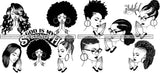 Bundle 10 Afro Woman Praying SVG Cutting Files For Silhouette and Cricut