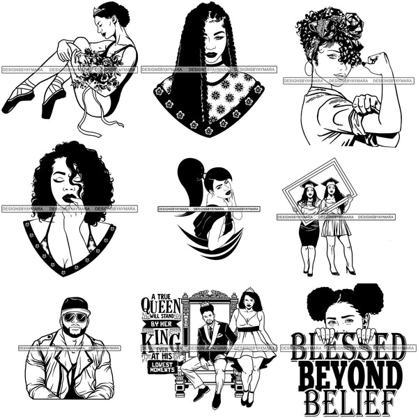 Free Bundle Afro Woman Super Melanin SVG Files For Cutting and More!