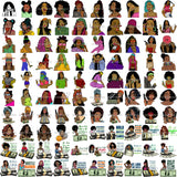 Bundle Of The Century 100 Afro Bad Ass Street Urban Goddess Hustle Woman Money Maker .SVG Cutting Files For Silhouette and Cricut and More!