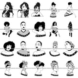 Super Special Bundle 200 Afro Woman SVG Files For Cutting and More.