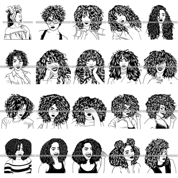Super Special Bundle 200 Afro Woman SVG Files For Cutting and More.