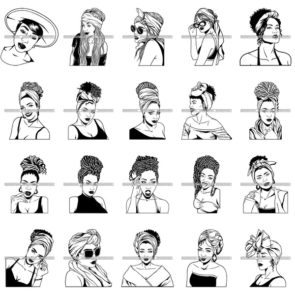 Super Special Bundle 200 Afro Woman SVG Files For Cutting and More.