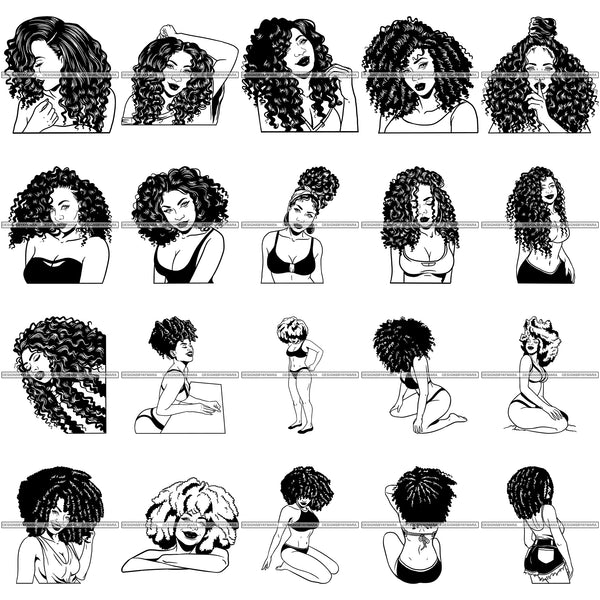Super Special Bundle 200 Afro Woman SVG Files For Cutting and More.
