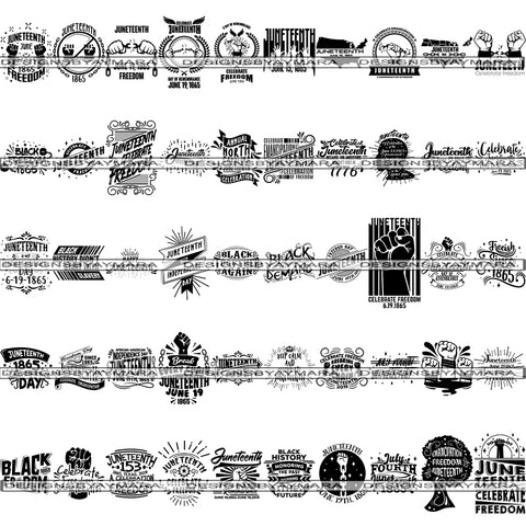 Super Bundle 50 Juneteenth SVG Quotes Cut Files For Silhouette and Cricut