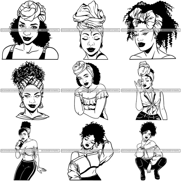 Super Special Bundle 200 Afro Woman SVG Retail Price $500 for Only $39.99 Files For Cutting and More.