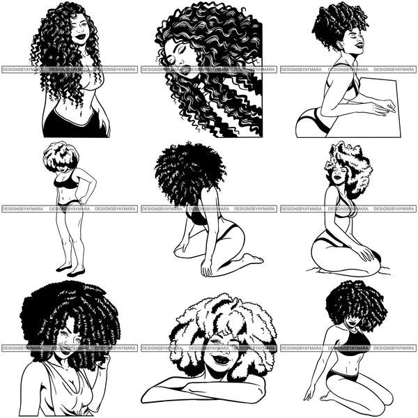 Super Special Bundle 200 Afro Woman SVG Retail Price $500 for Only $39.99 Files For Cutting and More.