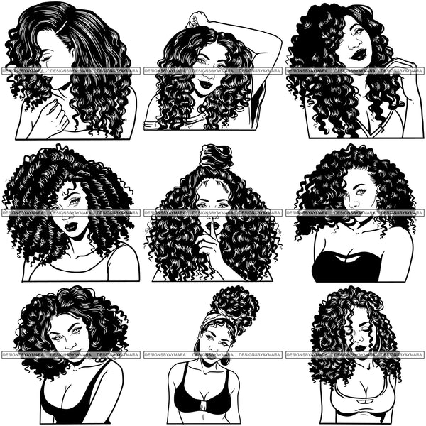 Super Special Bundle 200 Afro Woman SVG Retail Price $500 for Only $39.99 Files For Cutting and More.