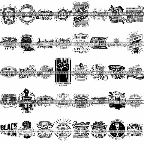 Big Bundle 40 Juneteenth #1  SVG Quotes Cut Files For Silhouette and Cricut