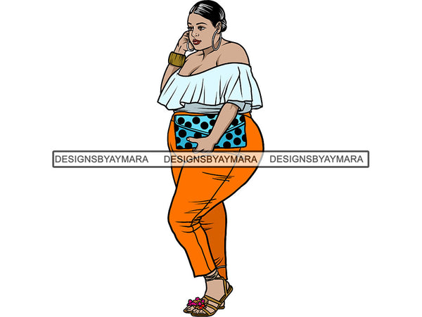 Beautiful Big  Woman BBW Big And Bougie Goddess Queen Diva Classy Lady .JPG .SVG .PNG With Transparent Backgroung Vector Clipart Not For Cutting