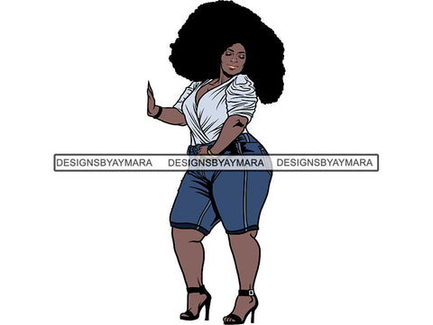 Beautiful Big  Woman BBW Big And Bougie Goddess Queen Diva Classy Lady .JPG .SVG .PNG With Transparent Backgroung Vector Clipart Not For Cutting