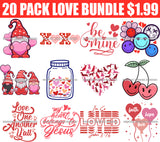 Valentines Day Bundle Love Day Celebration 20 Designs Bundle Love Cupid Jesus Cute Valentines SVG Retro True Love Valentine Shirts SVG PNG Cutting Designs Print Sublimation