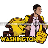 Washington Man #1 Fan Football Team Sport SVG Cutting Files For Cricut and More