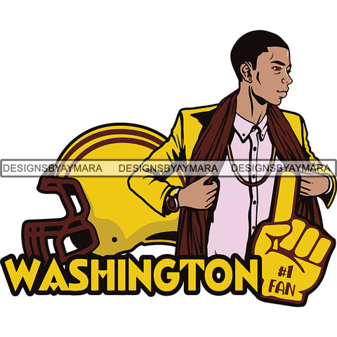Washington Man #1 Fan Football Team Sport SVG Cutting Files For Cricut and More